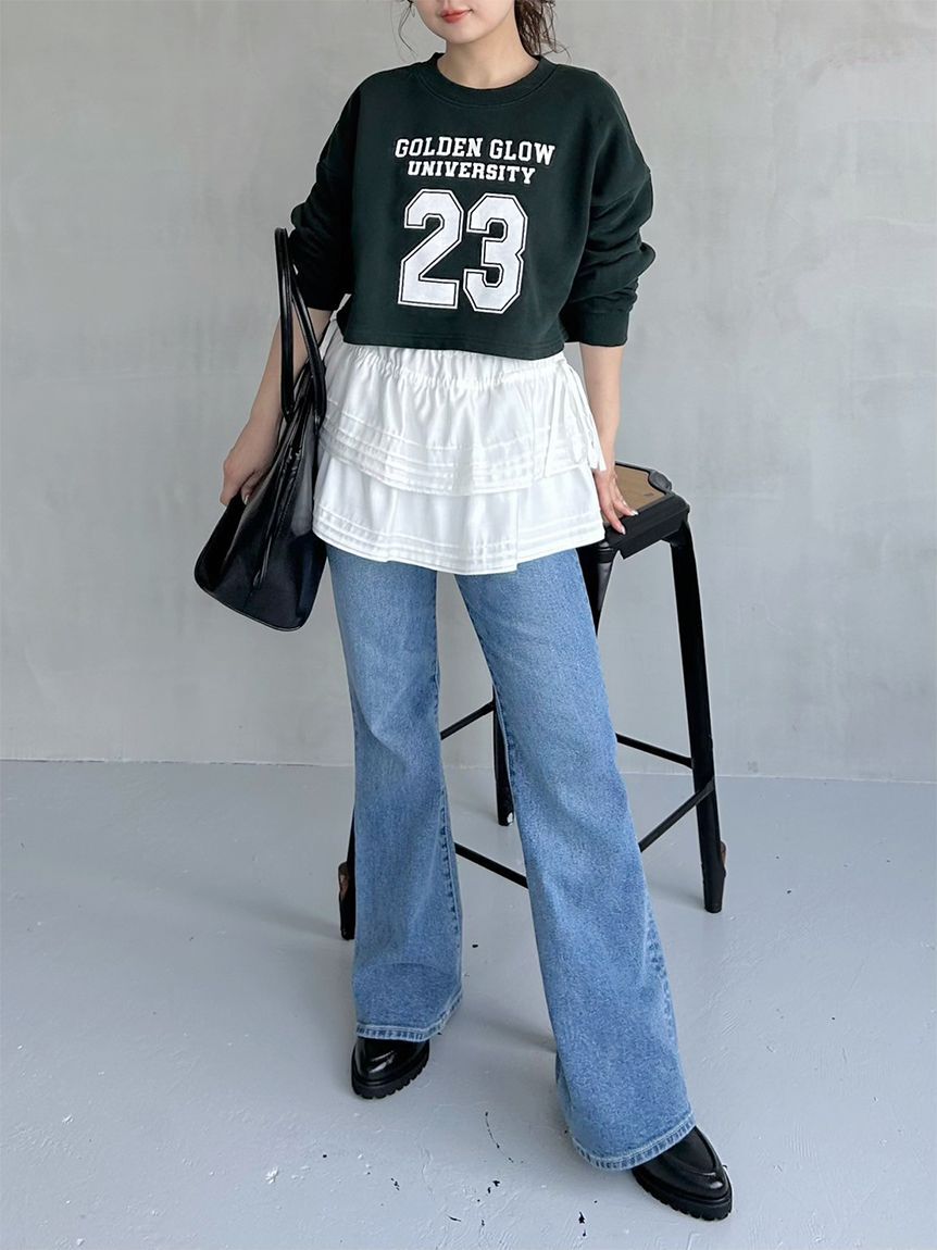 SNIDEL「【STYLEUPPANTS】ハイウエストフレア」|チノ|