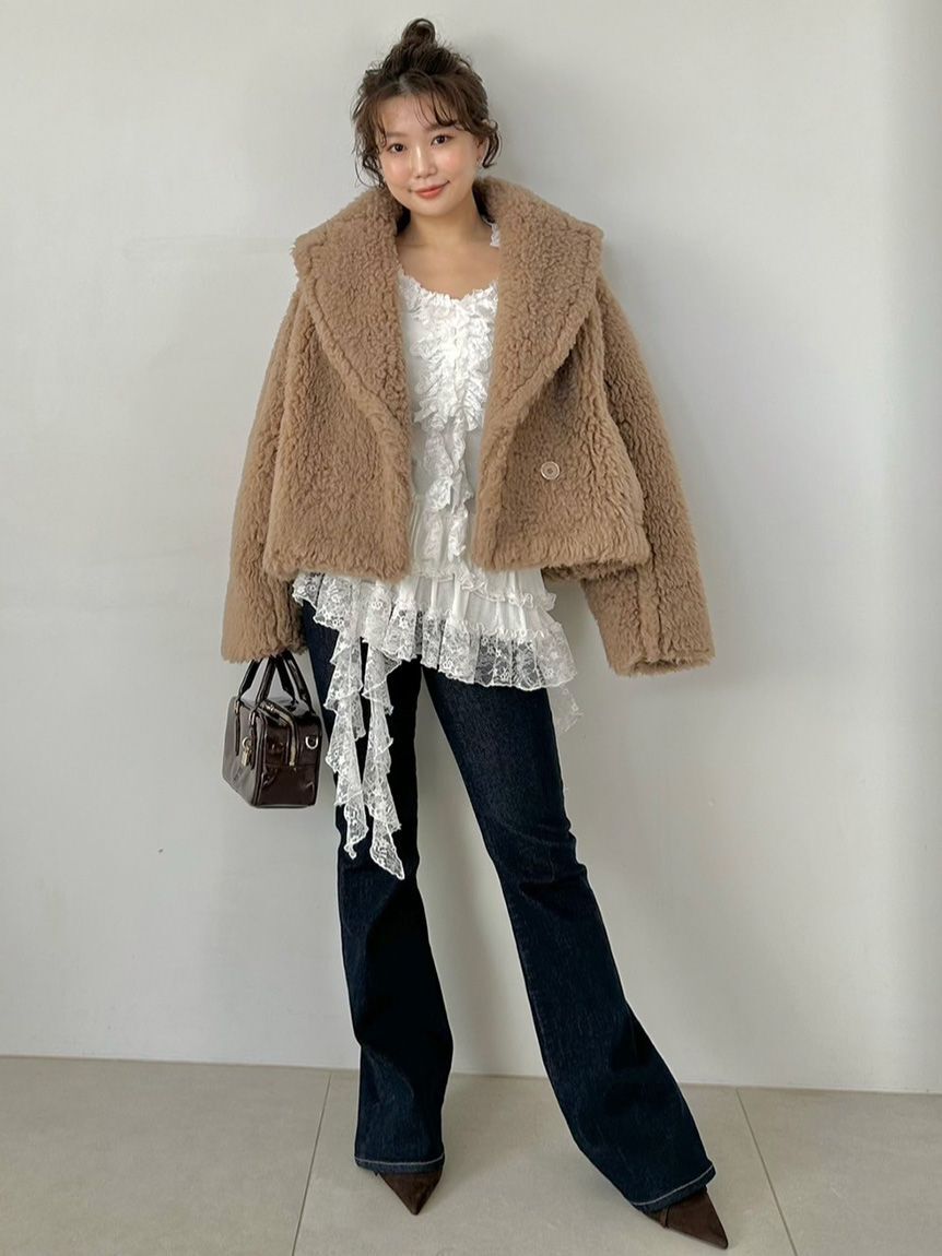 SNIDEL「【STYLEUPPANTS】ハイウエストフレア」|チノ|