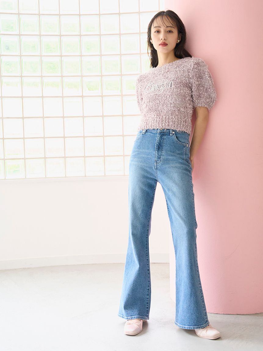 SNIDEL「【STYLEUPPANTS】ハイウエストフレア」|チノ|