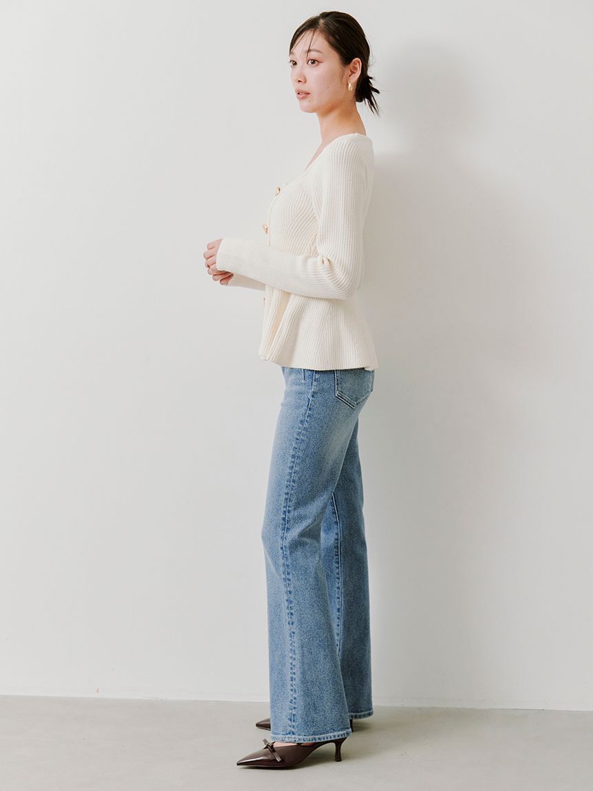 SNIDEL「【STYLEUPPANTS】ハイウエストフレア」|チノ|