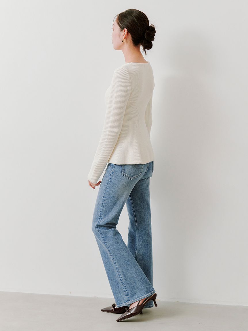 SNIDEL「【STYLEUPPANTS】ハイウエストフレア」|チノ|