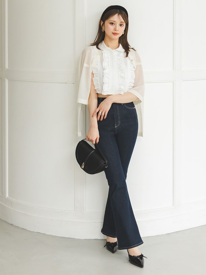 SNIDEL「【STYLEUPPANTS】ハイウエストフレア」|チノ|