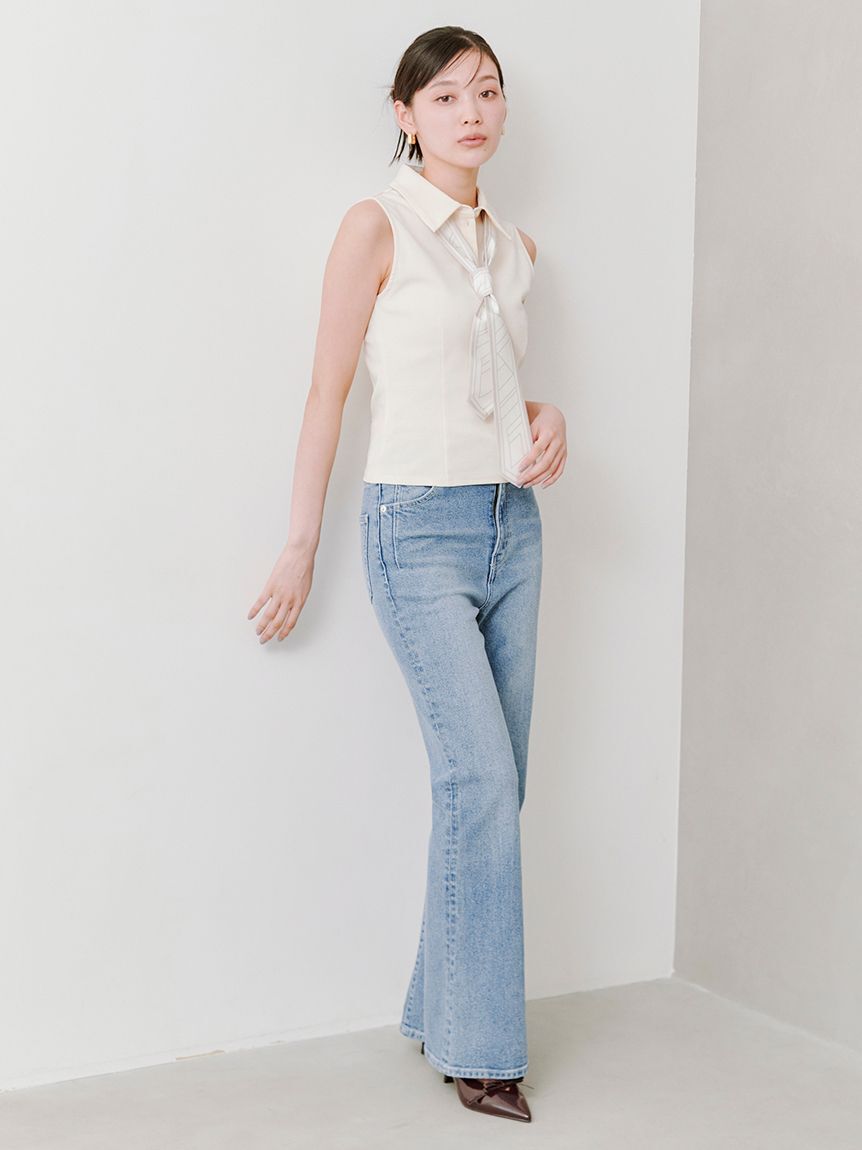 SNIDEL「【STYLEUPPANTS】ハイウエストフレア」|チノ|