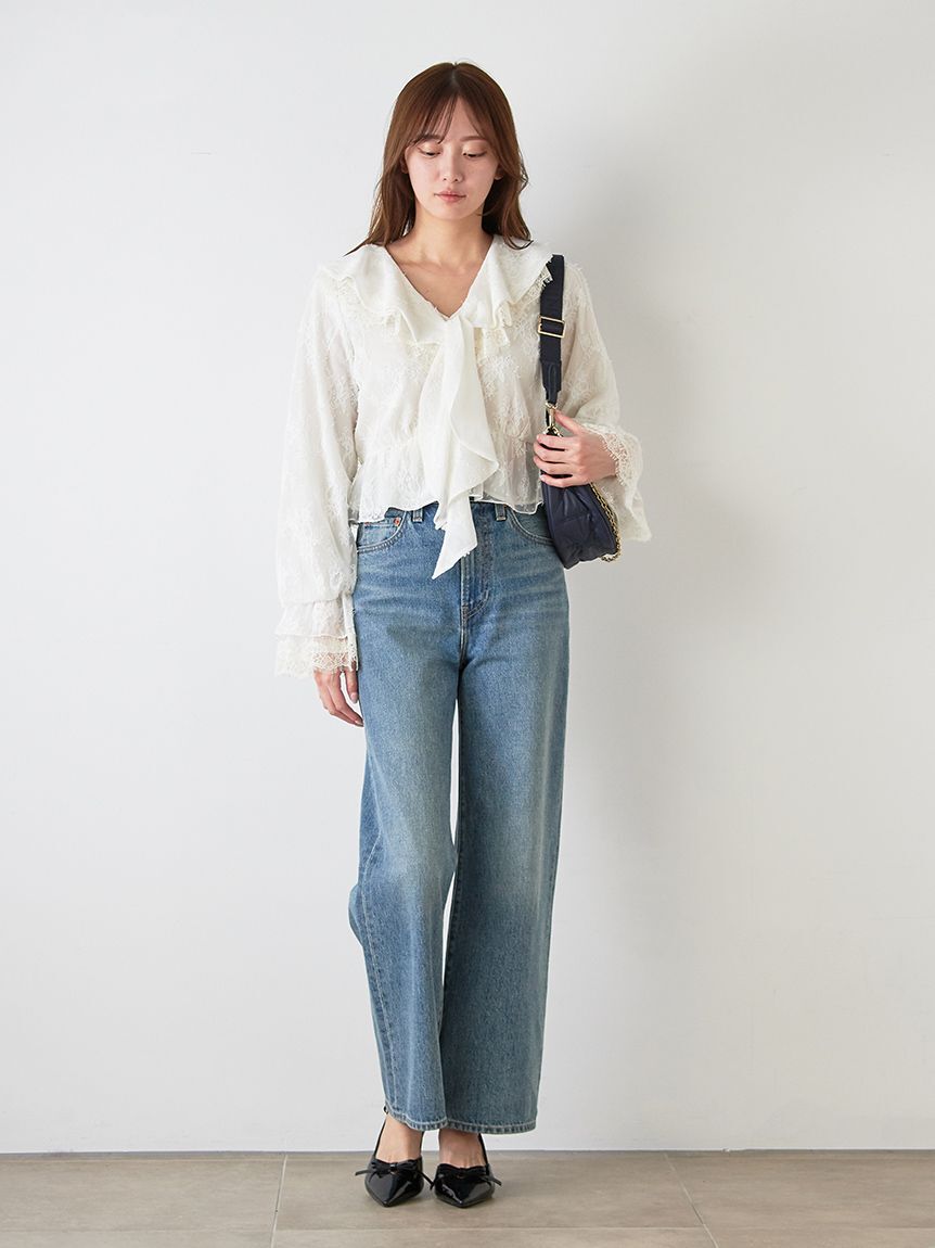 SNIDEL「Sustainableバリエーションフリルブラウス」|シャツ・ブラウス|