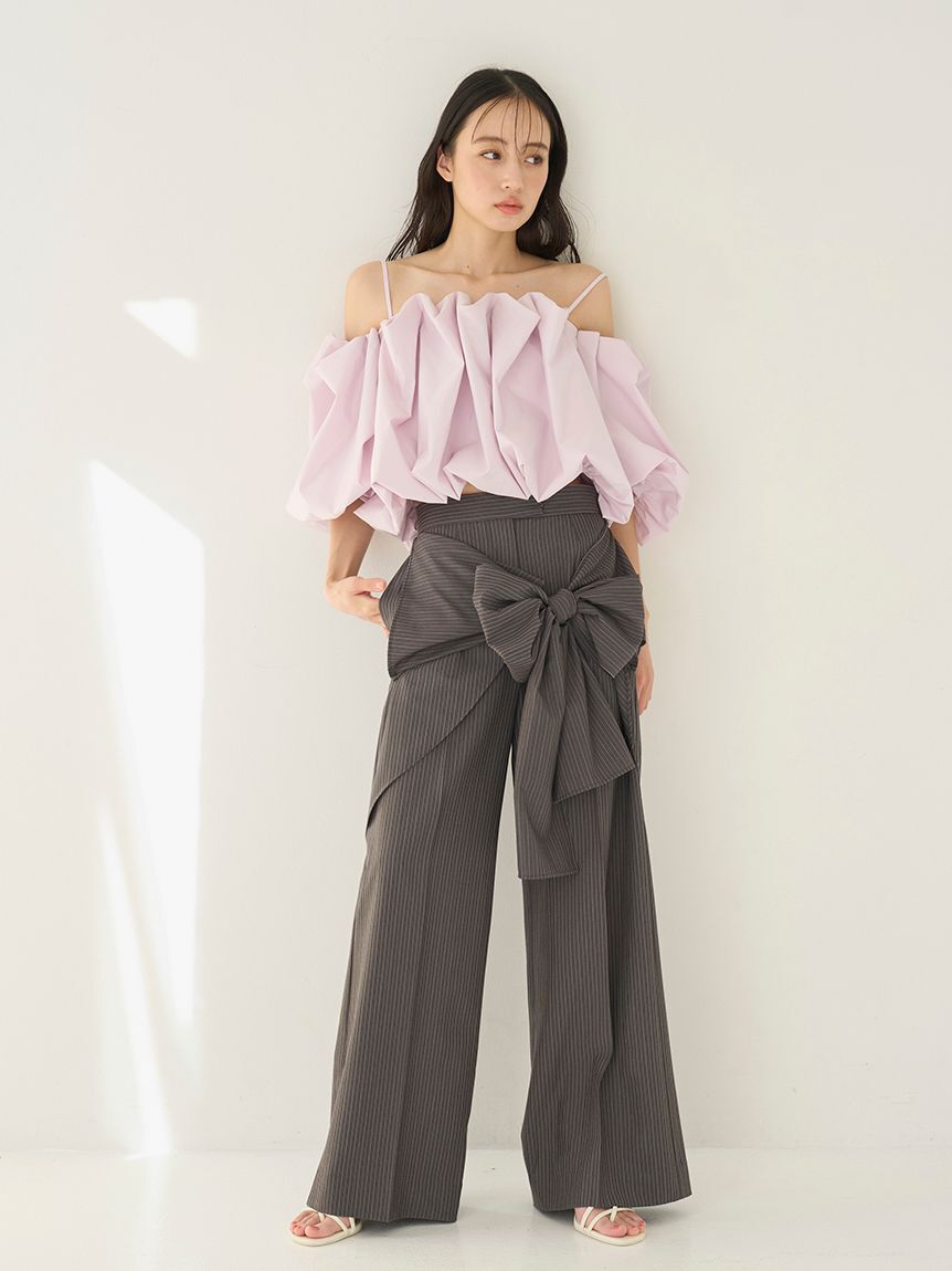 SNIDEL「オフショルタックバルーンブラウス」|シャツ・ブラウス|