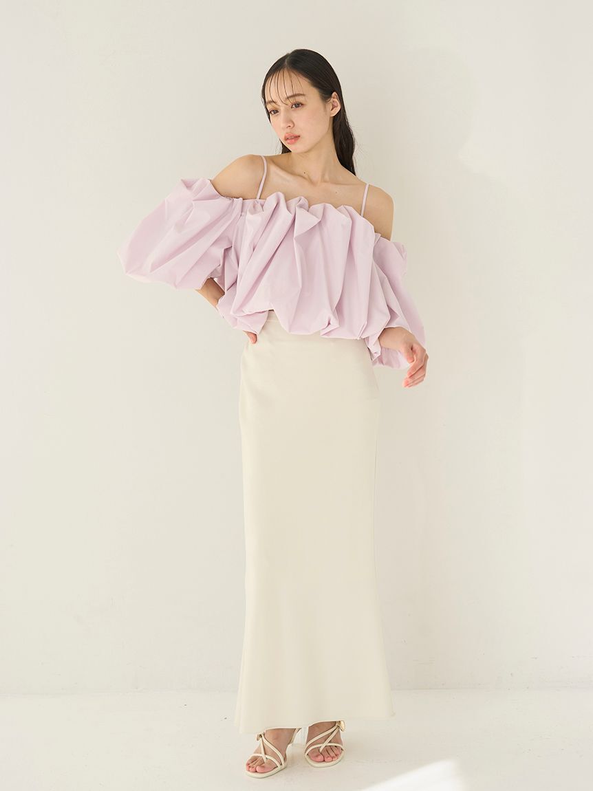 SNIDEL「オフショルタックバルーンブラウス」|シャツ・ブラウス|