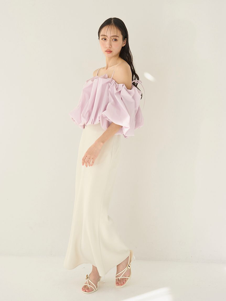 SNIDEL「オフショルタックバルーンブラウス」|シャツ・ブラウス|