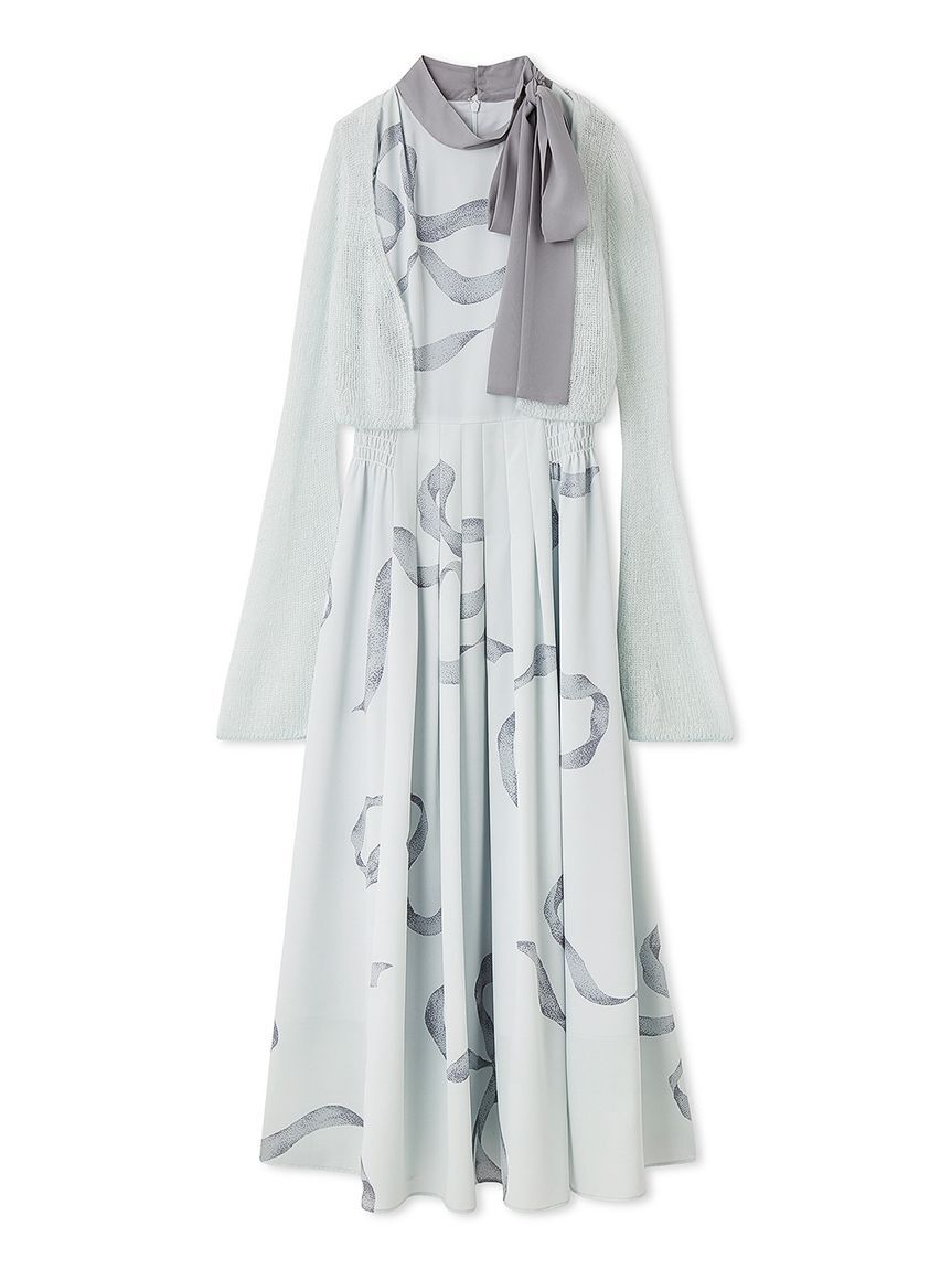 SNIDEL「【WEB限定カラーあり】リボンディテールカーデセットワンピース」|ワンピース|