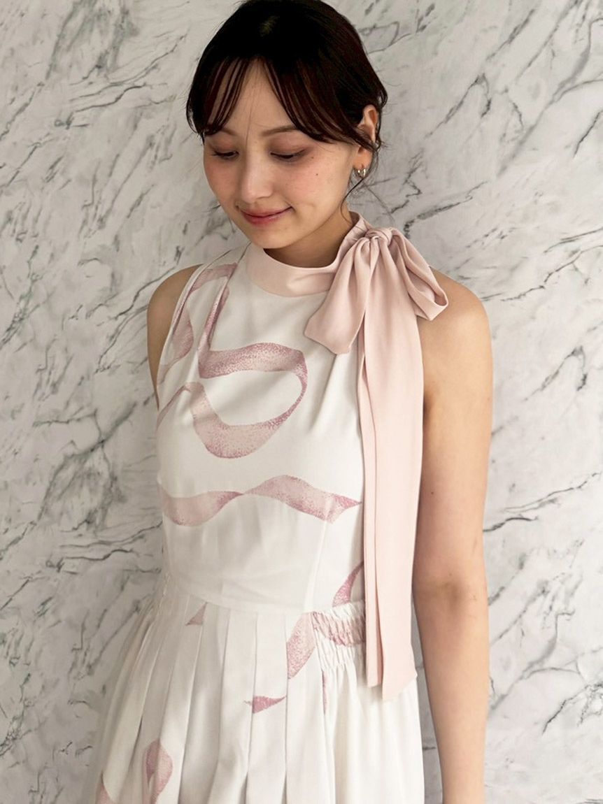 SNIDEL「【WEB限定カラーあり】リボンディテールカーデセットワンピース」|ワンピース|