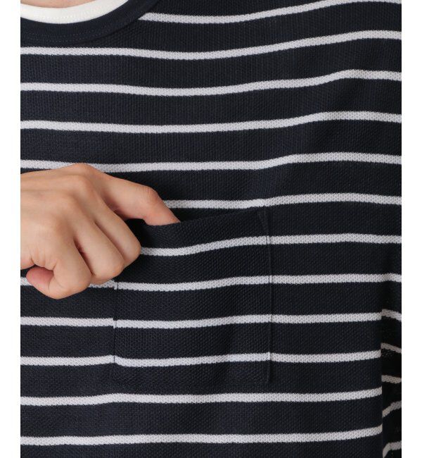 ikka「【2点セット】ワッフルボーダーTインナーセット」|Tシャツ・カットソー|