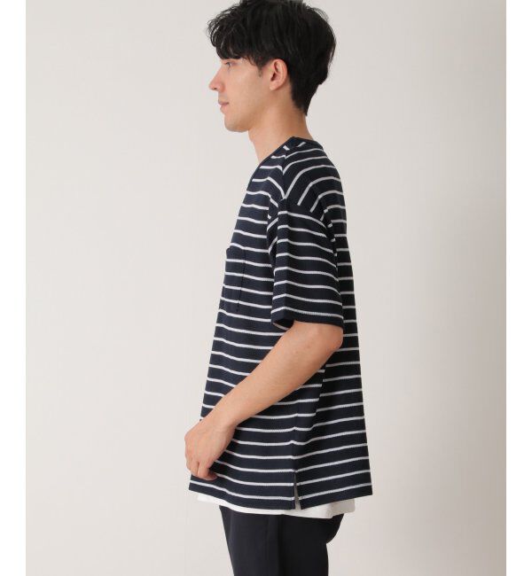 ikka「【2点セット】ワッフルボーダーTインナーセット」|Tシャツ・カットソー|