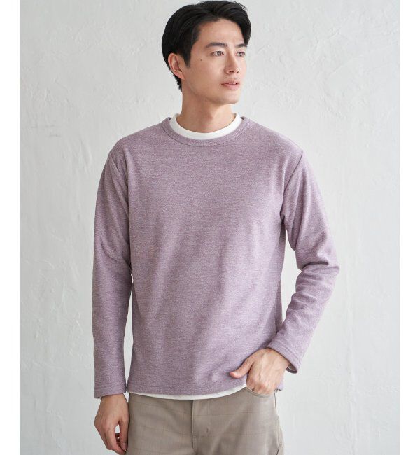 ikka「メランジ裏起毛インナーセット」|パーカー|ピンク