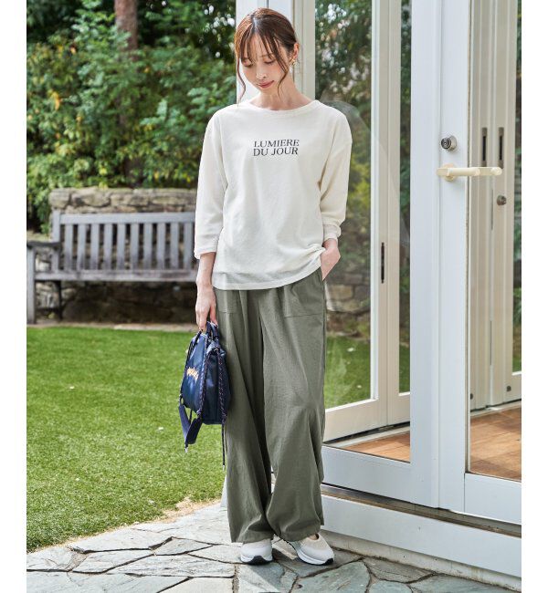 ikka「【雑誌InRed5月号掲載】シア－ロゴプリント 7分袖プルオーバーセット【2点セット】」|Tシャツ・カットソー|