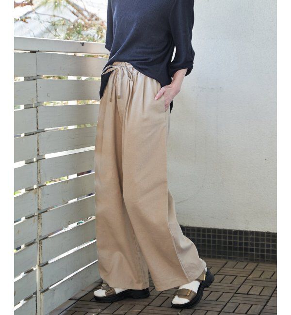 ikka「麻混ベルト付きイージーパンツ」|その他|