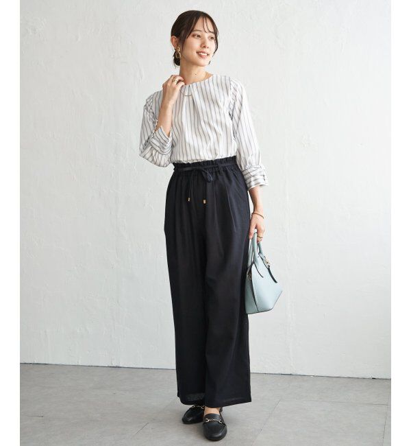 ikka「麻混ベルト付きイージーパンツ」|その他|