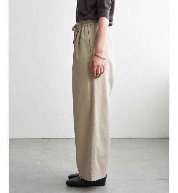 ikka「麻混ベルト付きイージーパンツ」|その他|