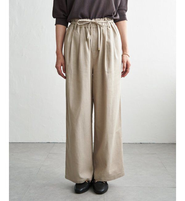 ikka「麻混ベルト付きイージーパンツ」|その他|