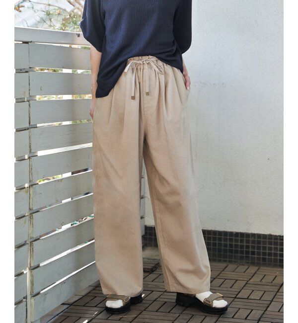 ikka「麻混ベルト付きイージーパンツ」|その他|