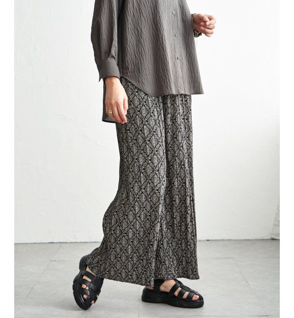 ikka「さらっとプリーツワイドパンツ」|その他|