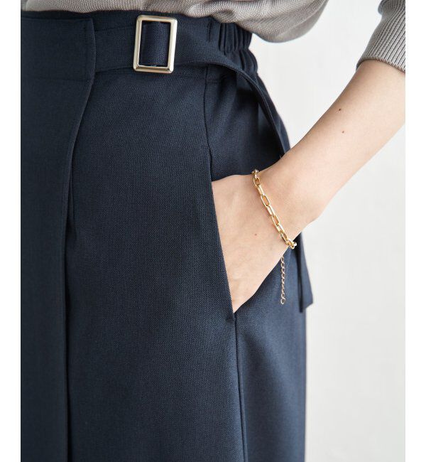 IKKA LOUNGE「バックル付きラップ風スカート」|スカート|