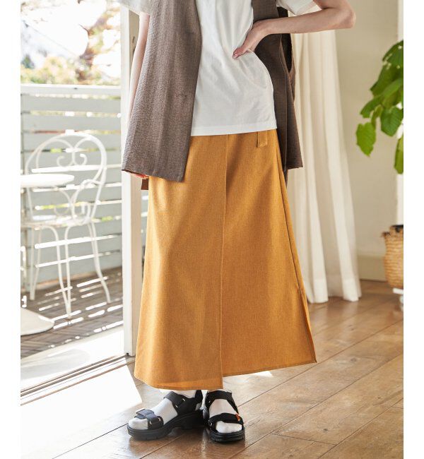 IKKA LOUNGE「バックル付きラップ風スカート」|スカート|