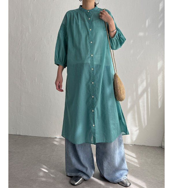 Lbc with Life「リネンブレンドシャーリングワンピ」|ワンピース|