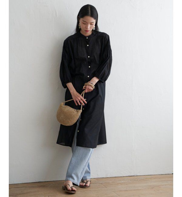 Lbc with Life「リネンブレンドシャーリングワンピ」|ワンピース|