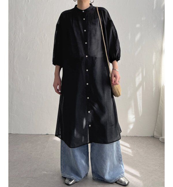 Lbc with Life「リネンブレンドシャーリングワンピ」|ワンピース|