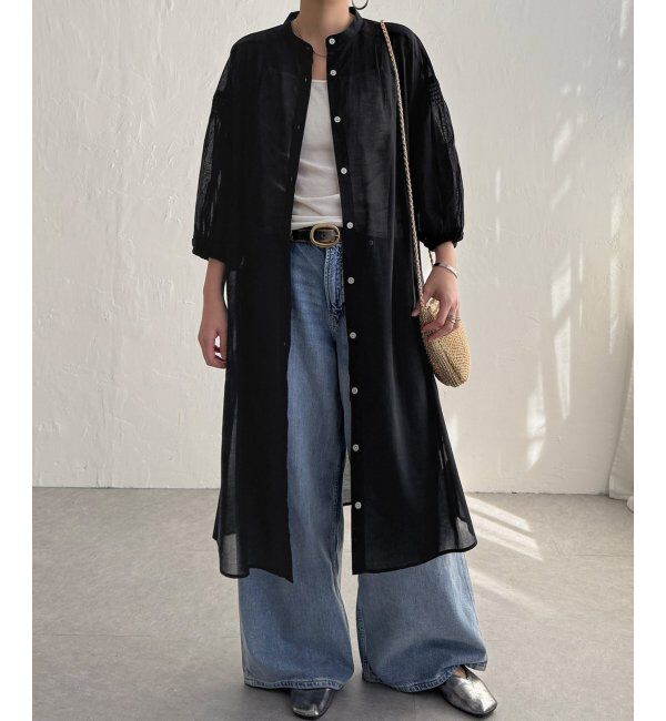 Lbc with Life「リネンブレンドシャーリングワンピ」|ワンピース|