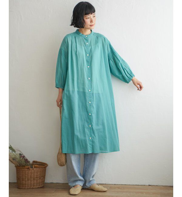 Lbc with Life「リネンブレンドシャーリングワンピ」|ワンピース|