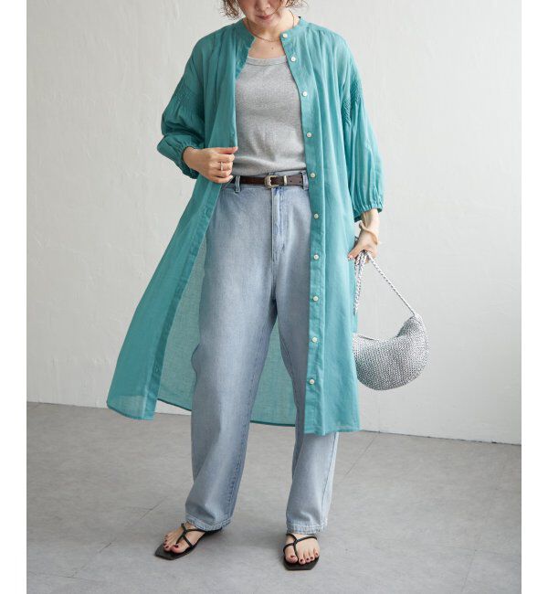 Lbc with Life「リネンブレンドシャーリングワンピ」|ワンピース|