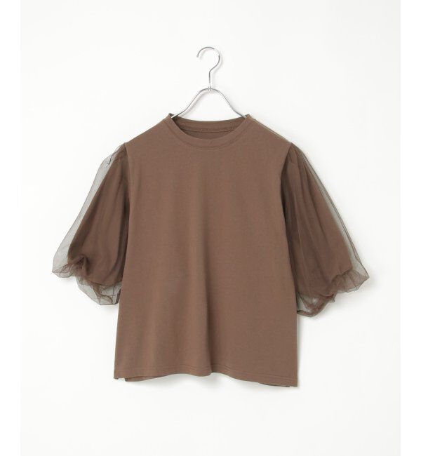 VENCE share style「チュールスリーブTシャツ」|Tシャツ・カットソー|