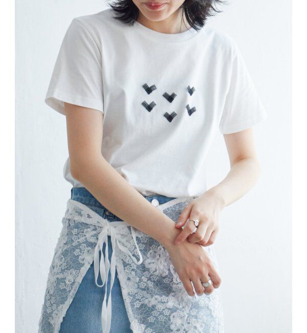 VENCE share style「オーガンジーハートTシャツ」|Tシャツ・カットソー|オフホワイト