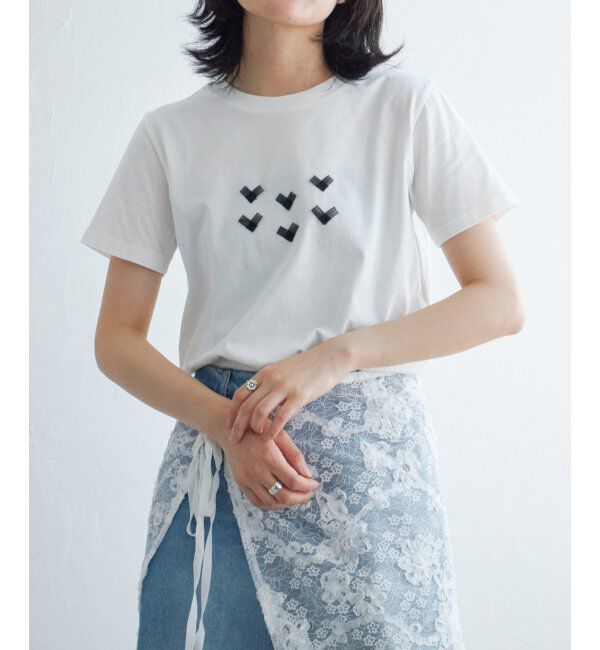 VENCE share style「オーガンジーハートTシャツ」|Tシャツ・カットソー|