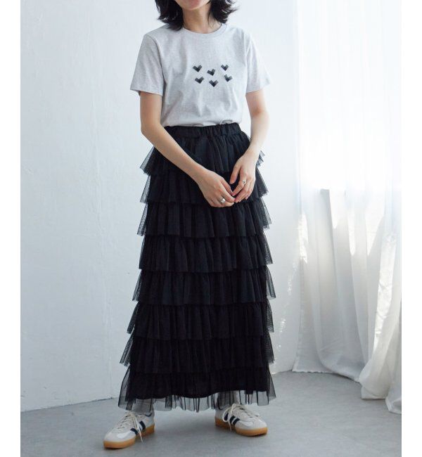 VENCE share style「オーガンジーハートTシャツ」|Tシャツ・カットソー|