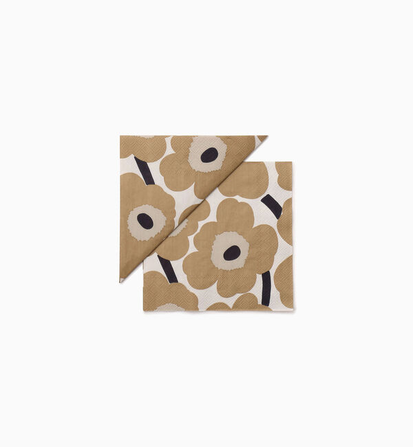Marimekko「Unikko ランチナプキン 33X33cm」|その他|ｵﾌﾎﾜｲﾄ&times;ﾍﾞｰｼﾞｭ