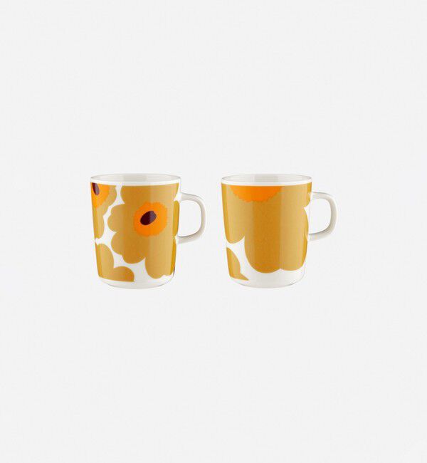 Marimekko「【オンラインストア限定】Unikko マグカップセット 250ml」|その他|ﾎﾜｲﾄ&times;ｷｬﾗﾒﾙ&times;ｵﾚﾝｼﾞ