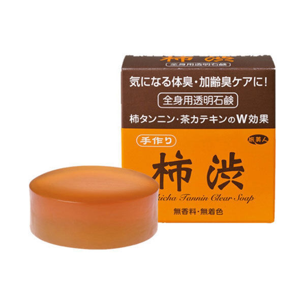  「旅美人 柿渋全身用透明石鹸 100g  3個入 本体 (100g&times;3)」|ボディクレンジング|