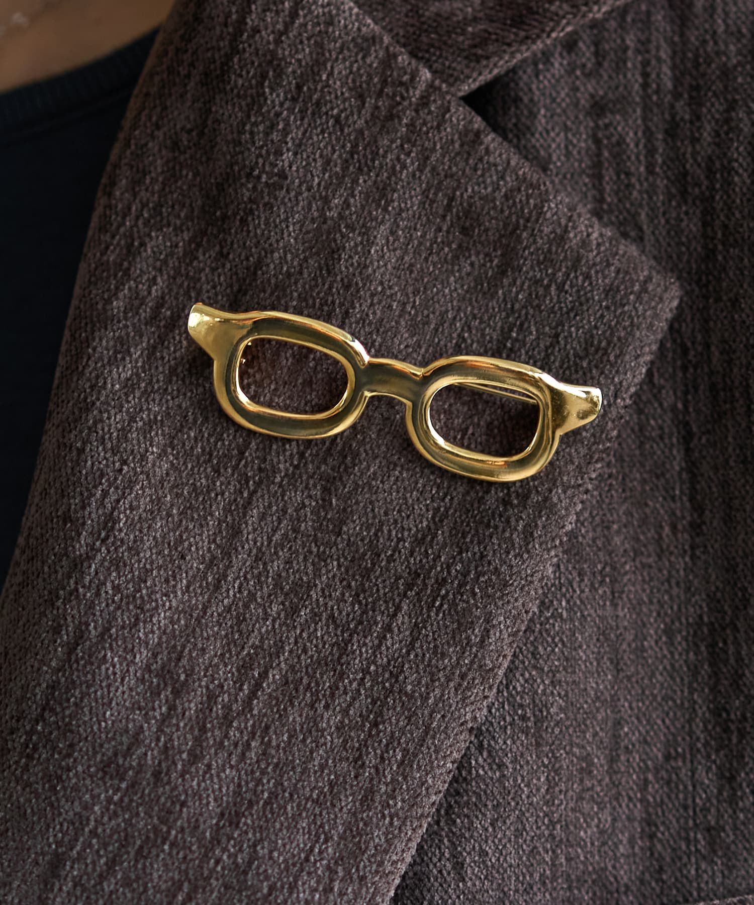 STYLE DELI「ぽってりメガネブローチ」|ブローチ・コサージュ|ゴールド