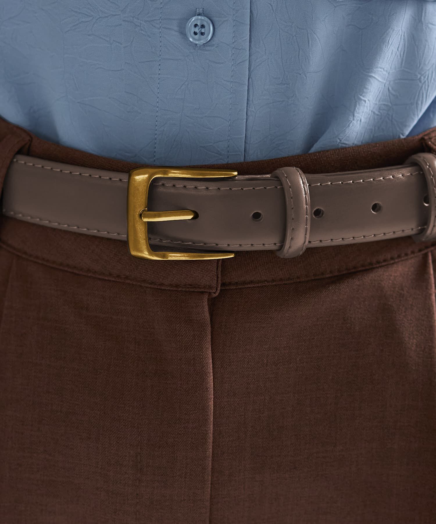 STYLE DELI「【DELI by】ミニマルリアルレザーベルト（ゴールド）」|ベルト|