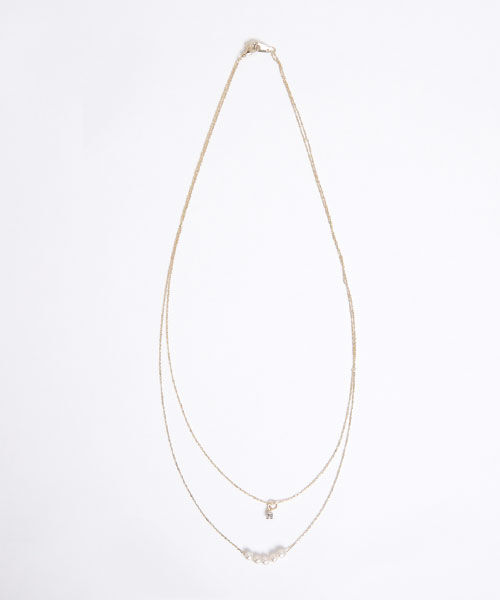 colleca la「小粒パールとストーンの2連ネックレス」|ネックレス|