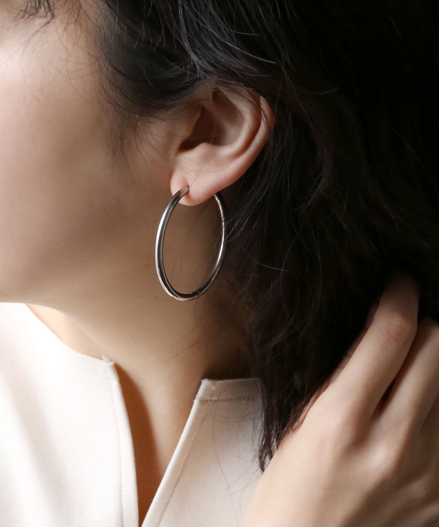 colleca la「[stainless]45mm・ベーシックフープピアス〈金属アレルギー対応〉」|ピアス|