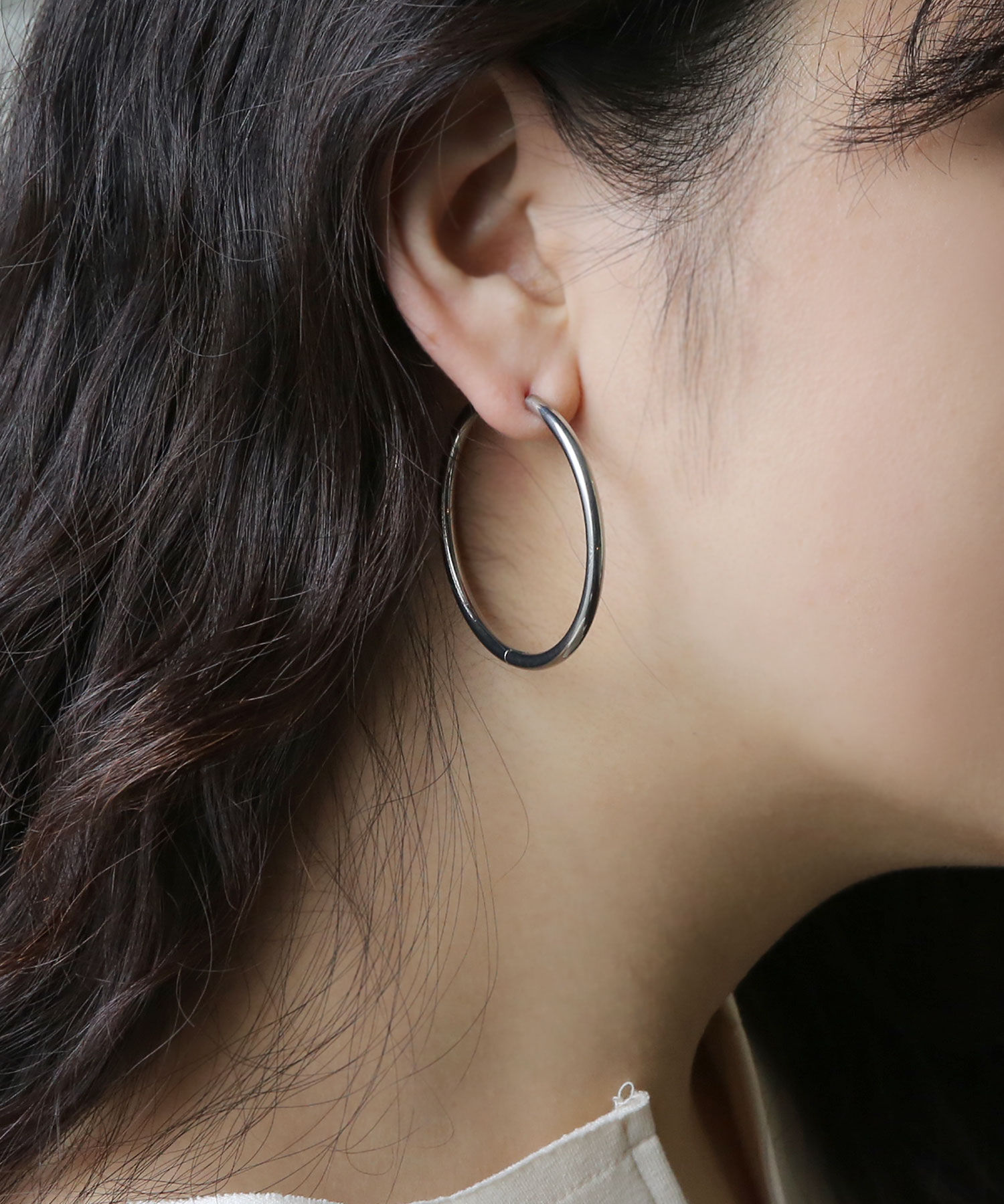 colleca la「[stainless]45mm・ベーシックフープピアス〈金属アレルギー対応〉」|ピアス|