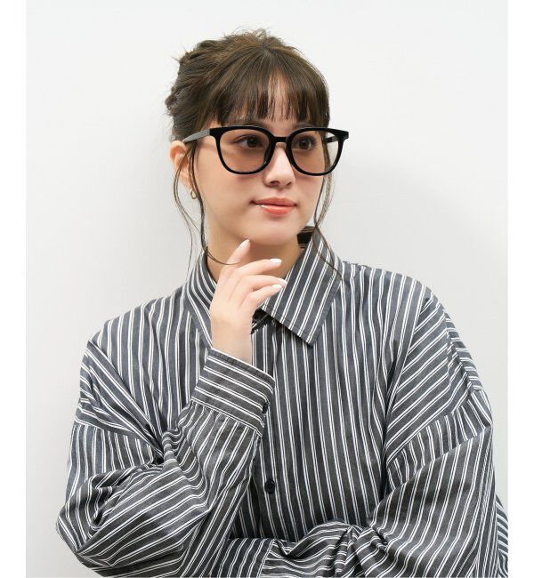  「【WEB限定】ウェリントン型 サングラス | 軽量 カラーレンズ トレンド 紫外線対策 UVカット 大きめサイズ」|サングラス|ブラック