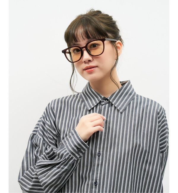  「【WEB限定】ウェリントン型 サングラス | 軽量 カラーレンズ トレンド 紫外線対策 UVカット 大きめサイズ」|サングラス|