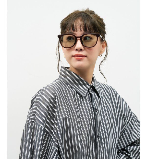  「【WEB限定】ウェリントン型 サングラス | 軽量 カラーレンズ トレンド 紫外線対策 UVカット 大きめサイズ」|サングラス|