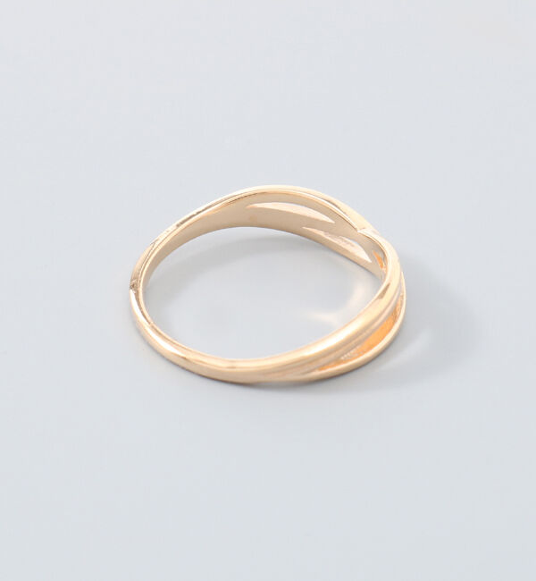 NOIR DE POUPEE「K10 3本ラインウェーブ ゴールドピンキーリング」|リング|