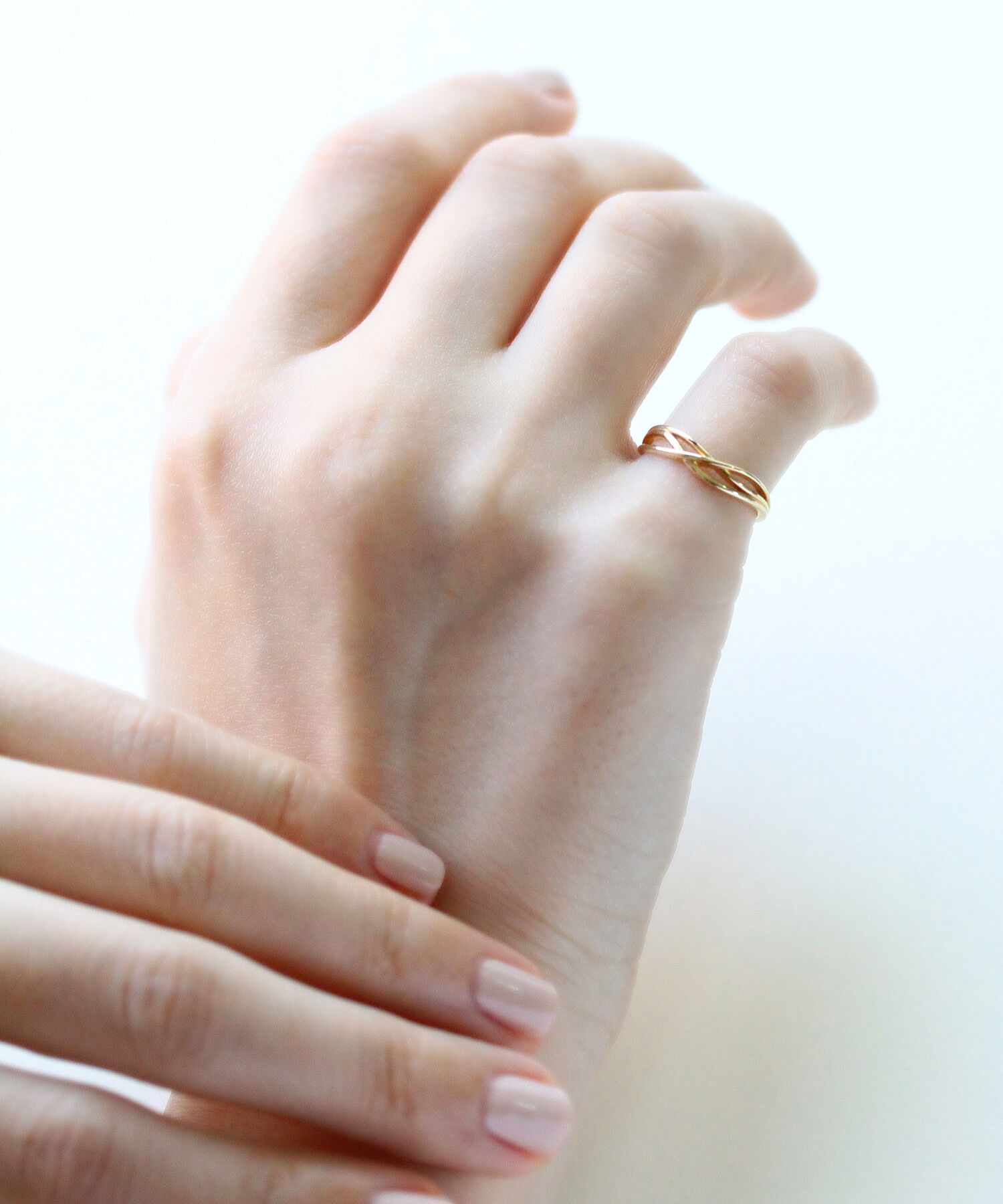 NOIR DE POUPEE「K10 3本ラインウェーブ ゴールドピンキーリング」|リング|