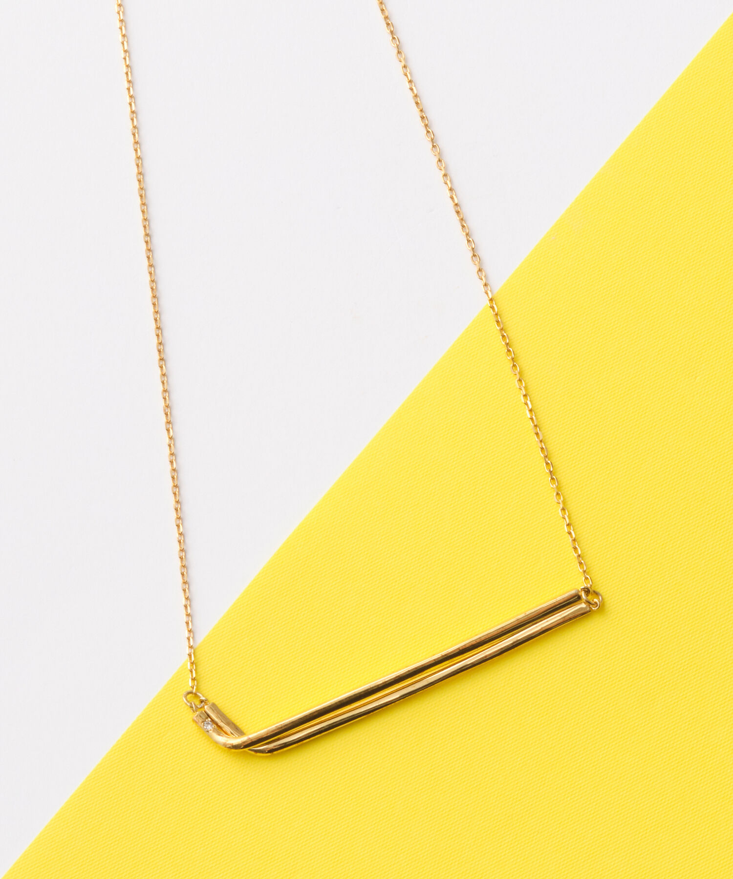 JUPITER「【SV925】ダブルバーダイヤモンドネックレス/ペア」|ネックレス|