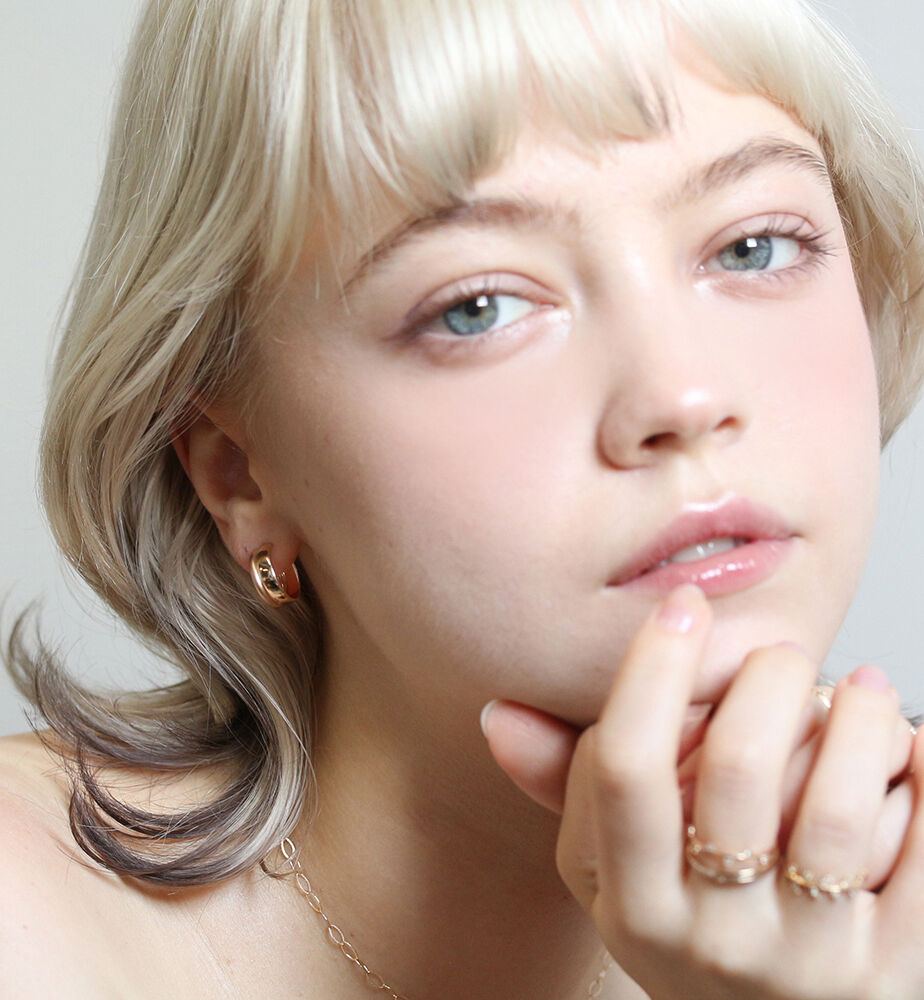  「ゴールド スナップ フープ ピアス | K10YG」|ピアス|